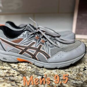 ASICS Men's Athletic Shoes in Gray and Orange